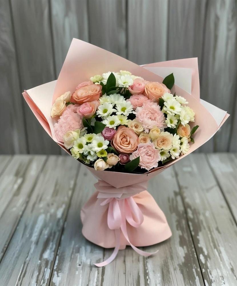 Букет цветов из: Гвоздики, Розы и Хризантемы в ЗЯБ Набережные Челны