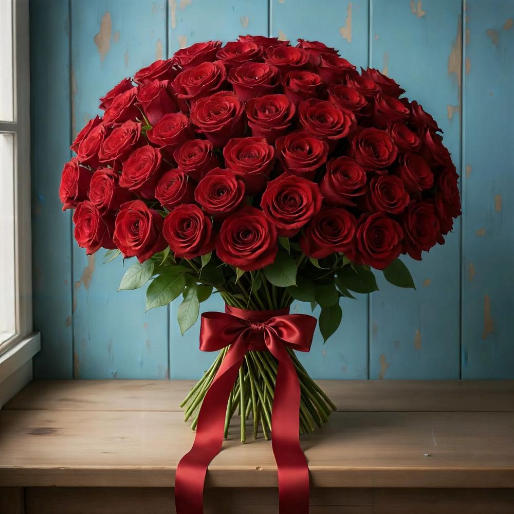 Букет Красные розы Блэк Меджик в ЗЯБ Набережные Челны