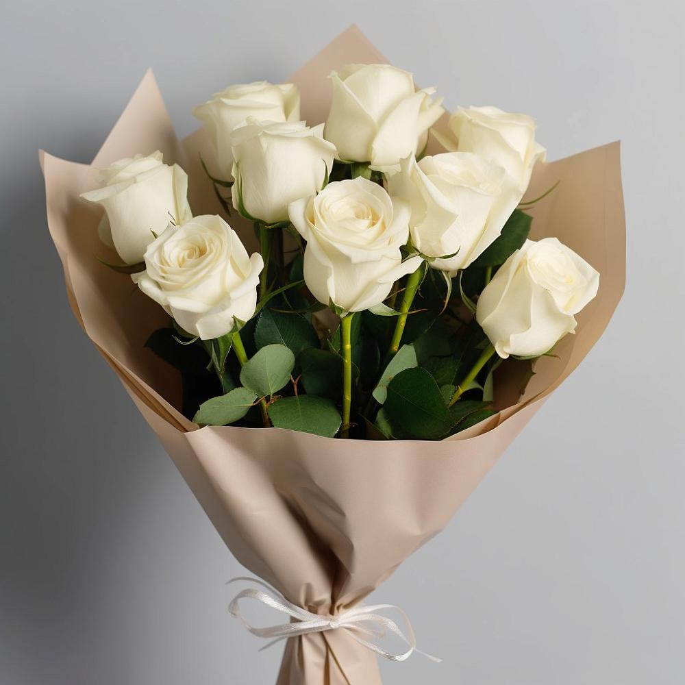 Букет 9 Белых роз Эдлесс Лав в ЗЯБ Набережные Челны