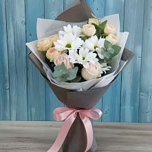 Букет цветов из:  Хризантемы и Розы в ЗЯБ Набережные Челны