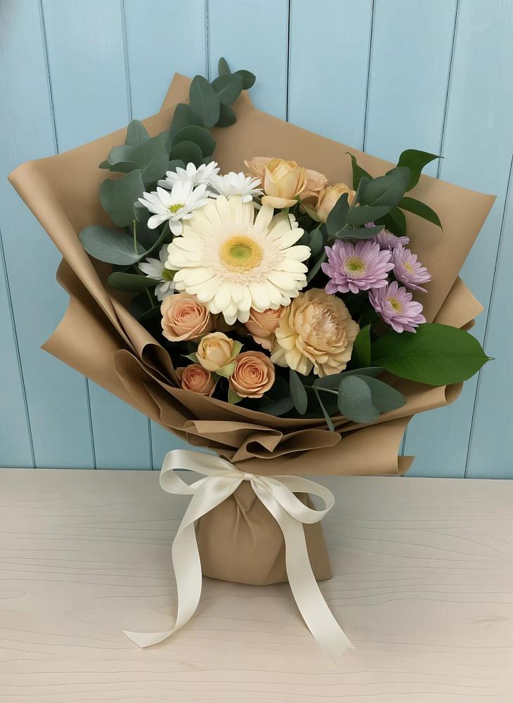 Букет цветов из: Герберы и Хризантемы в ЗЯБ Набережные Челны