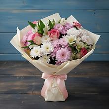 Букет цветов из:  Хризантемы, Альстромерии и Розы в ЗЯБ Набережные Челны