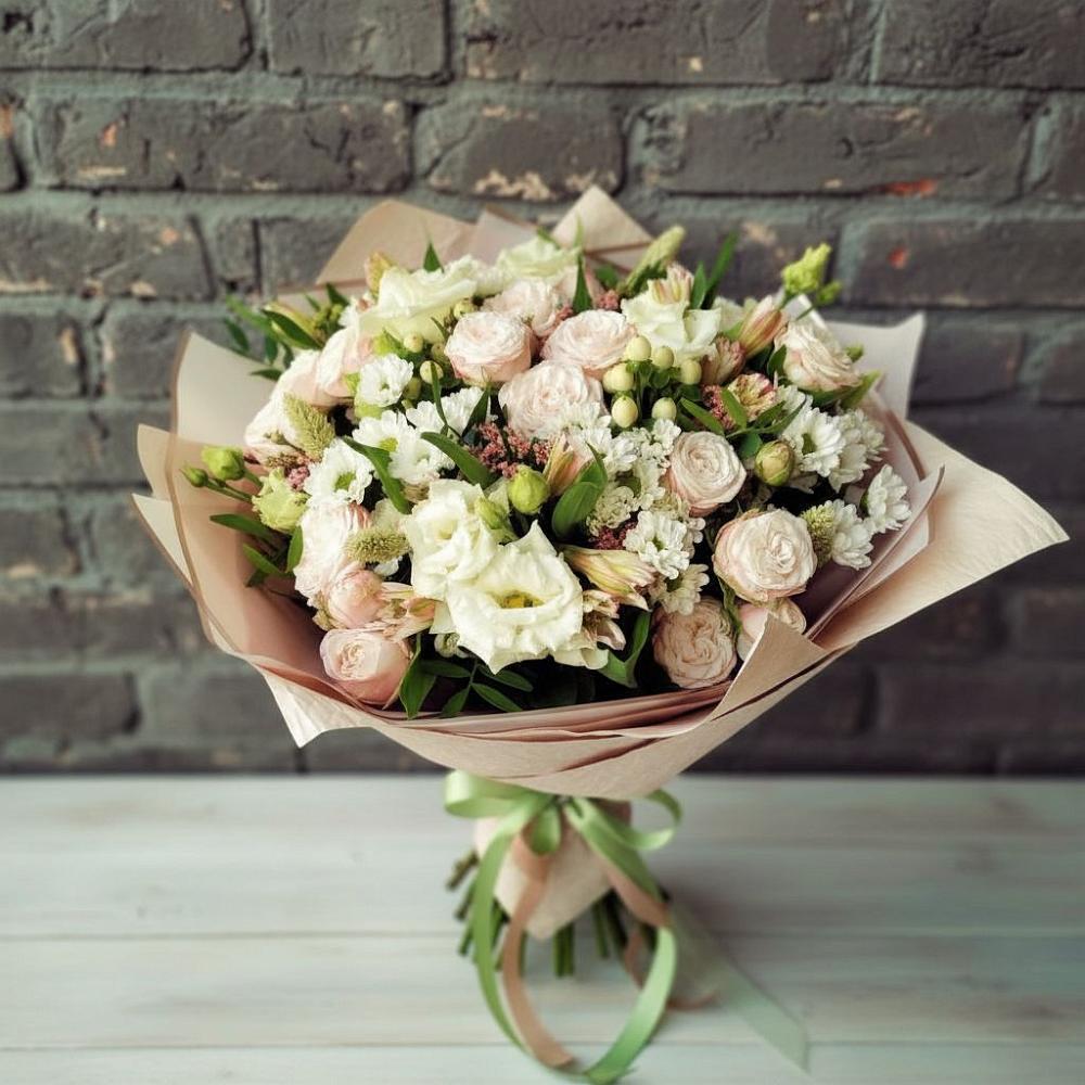 Букет цветов из: Альстромерии, Розы и Хризантемы в ЗЯБ Набережные Челны