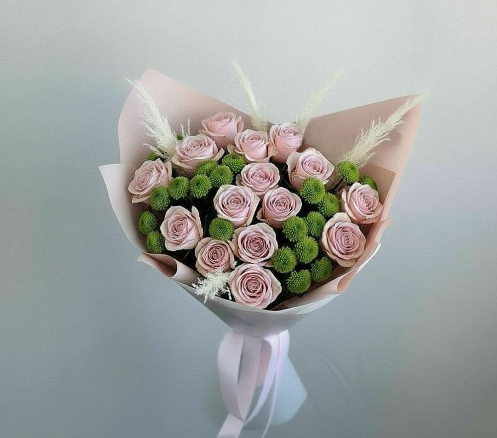 Букет цветов из: Розы и Хризантемы в ЗЯБ Набережные Челны