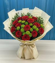 Букет цветов из:  Розы и Хризантемы в ЗЯБ Набережные Челны