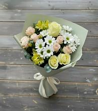 Букет цветов из:  Альстромерии, Розы и Хризантемы в ЗЯБ Набережные Челны
